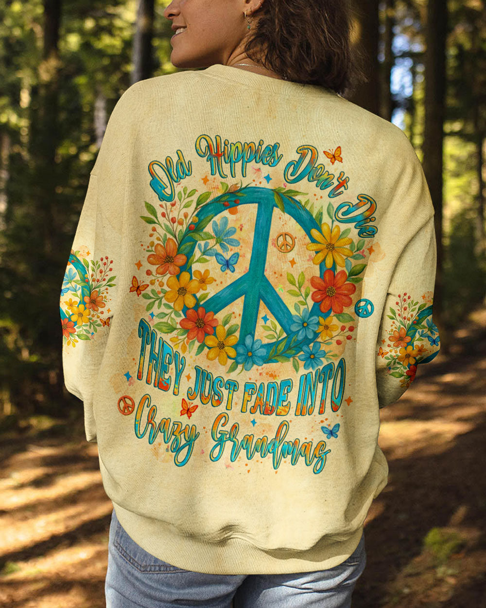 OLD HIPPIES DON'T DIE HIPPIE GRANDMA ALL OVER PRINT - YHLT2006254