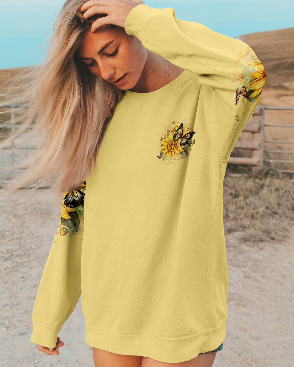 BE YOU THE WORLD WILL ADJUST BUTTERFLY ALL OVER PRINT - YHLT2101254