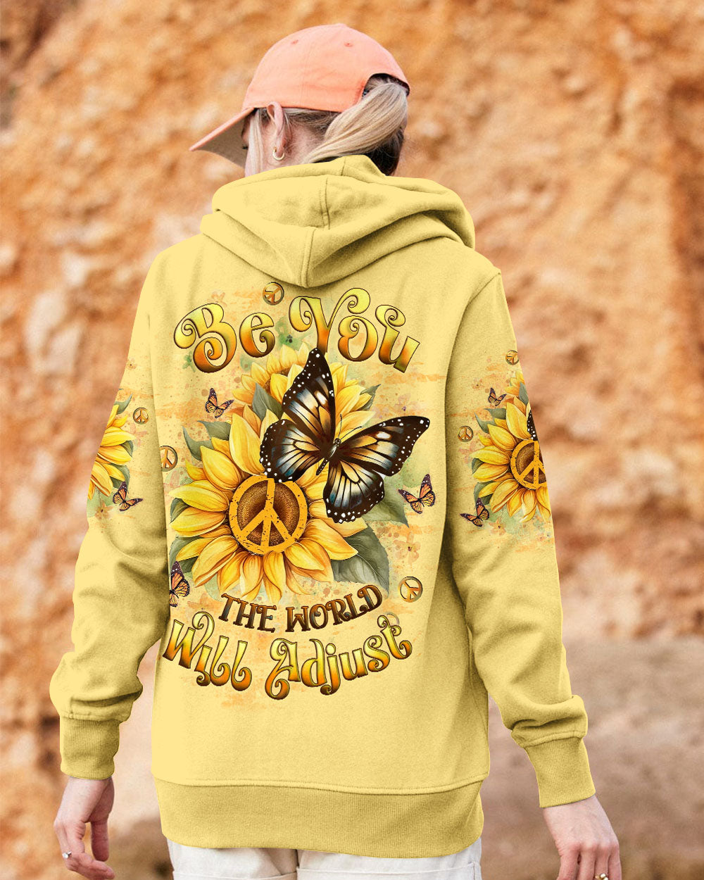 BE YOU THE WORLD WILL ADJUST BUTTERFLY ALL OVER PRINT - YHLT2101254