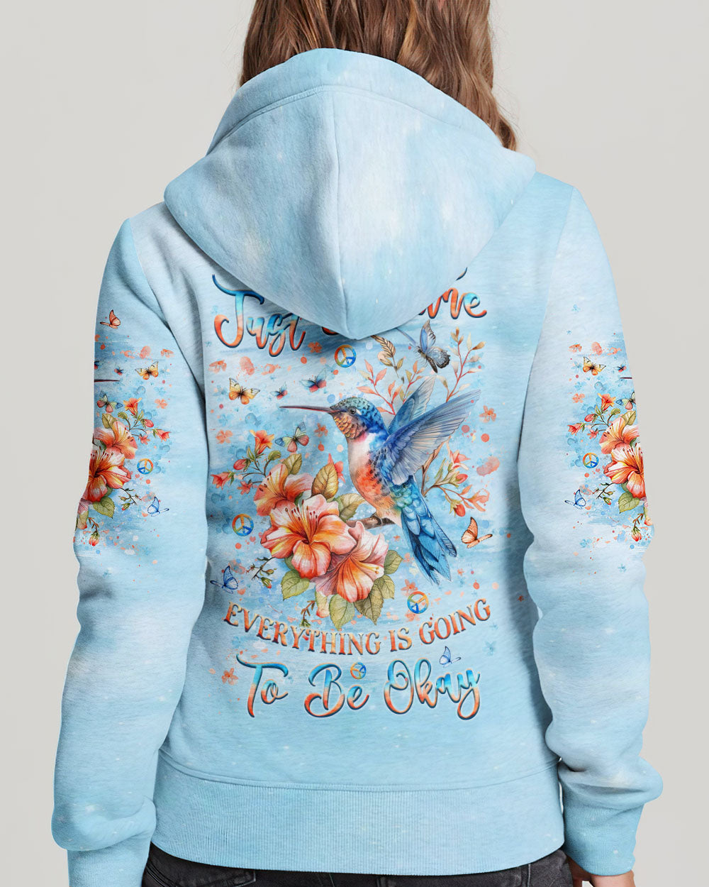 JUST BREATHE HUMMINGBIRD ALL OVER PRINT - YHLT2205242