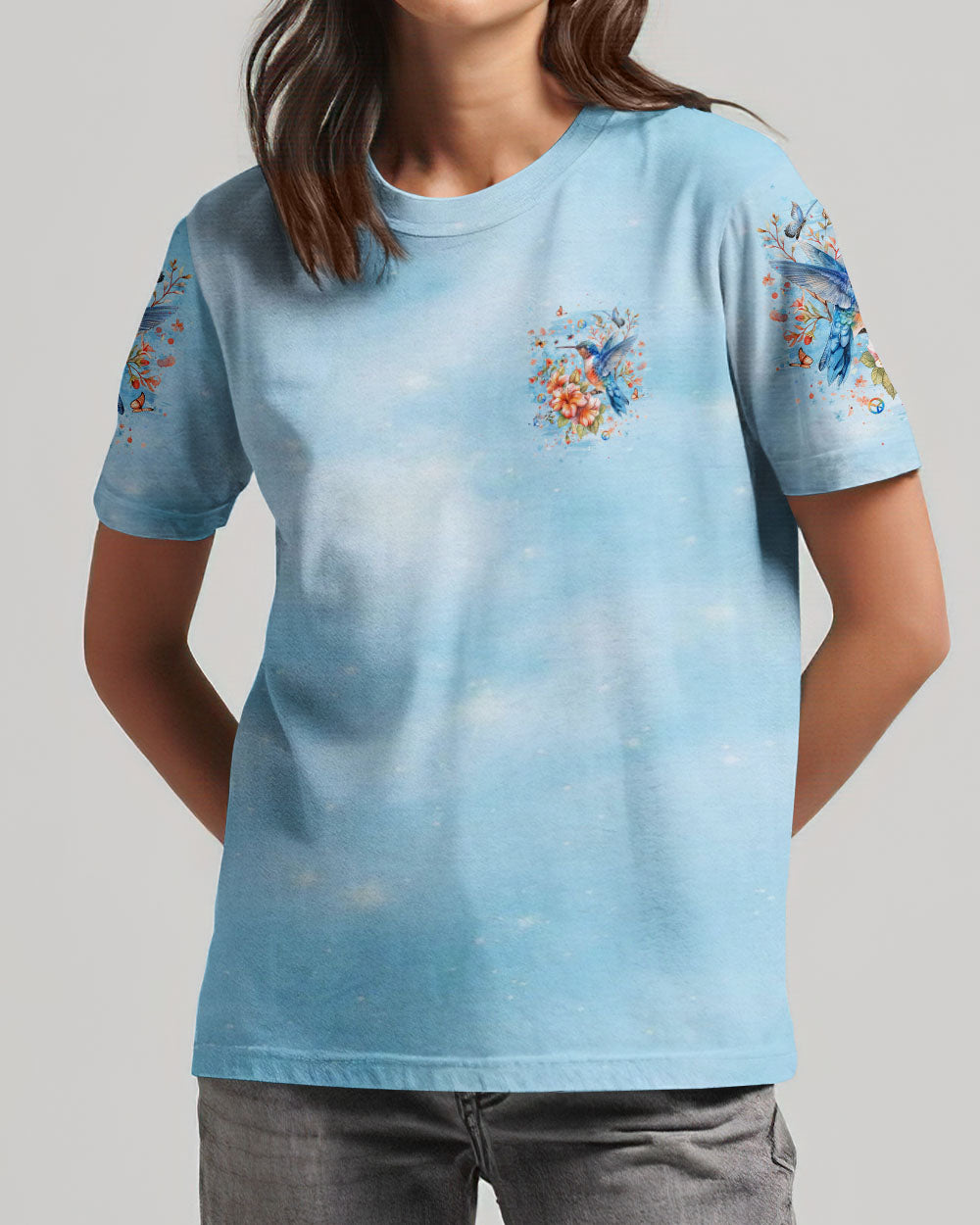 JUST BREATHE HUMMINGBIRD ALL OVER PRINT - YHLT2205242