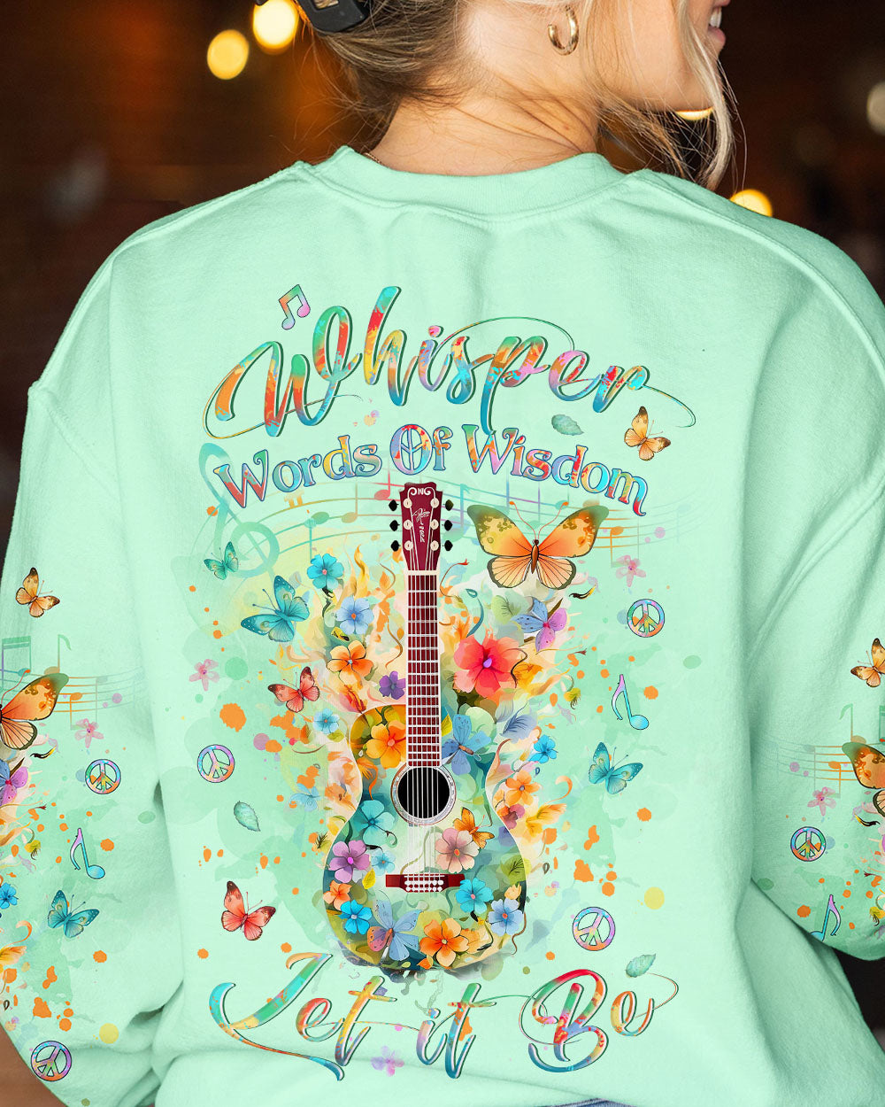 WHISPER WORDS OF WISDOM GUITAR FLOWERS ALL OVER PRINT - YHLT2211232