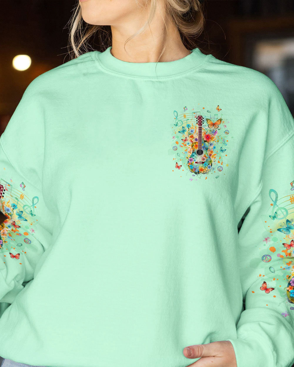 WHISPER WORDS OF WISDOM GUITAR FLOWERS ALL OVER PRINT - YHLT2211232