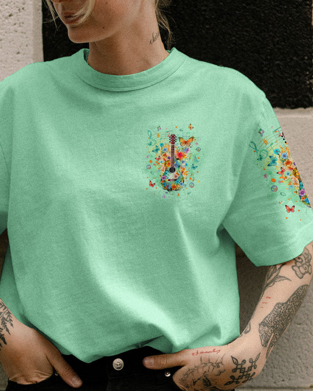 WHISPER WORDS OF WISDOM GUITAR FLOWERS ALL OVER PRINT - YHLT2211232