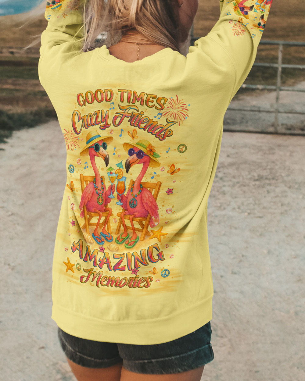 GOOD TIMES CRAZY FRIEND FLAMINGO ALL OVER PRINT - YHLT2305253