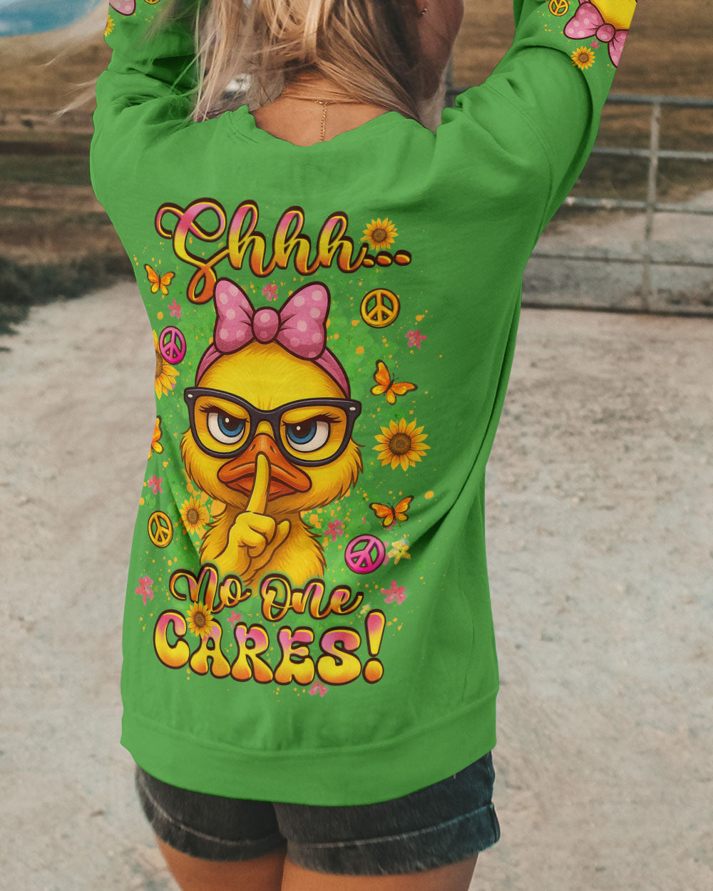 SHHH NO ONE CARES DUCK ALL OVER PRINT - YHLT2307252
