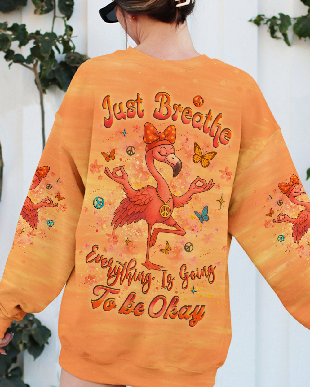 JUST BREATHE FLAMINGO ALL OVER PRINT - YHLT2404251