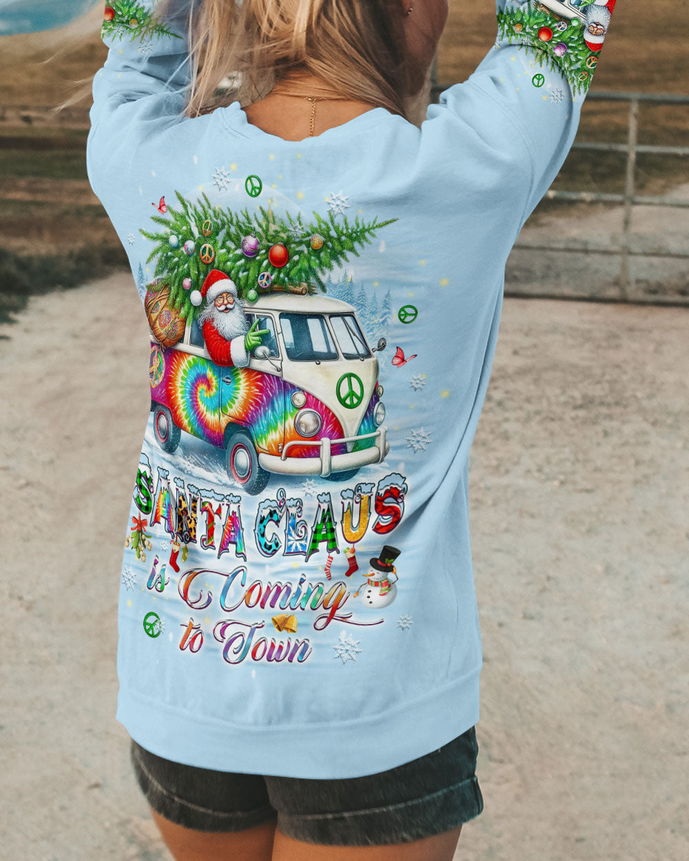 SANTA CLAUS IS COMING CHRISTMAS ALL OVER PRINT - YHLT2410243