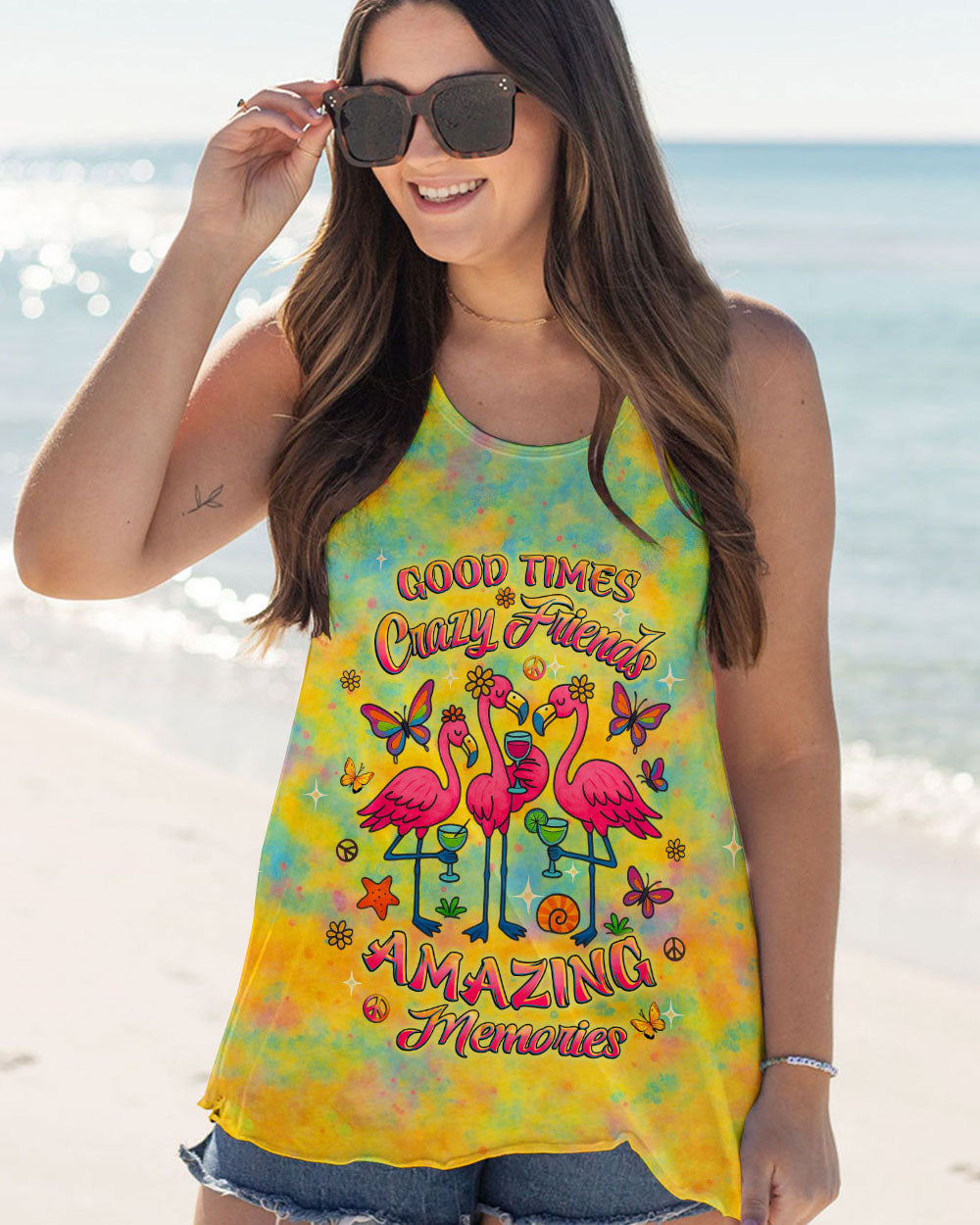 GOOD TIMES CRAZY FRIEND FLAMINGO ALL OVER PRINT - YHLT2506251