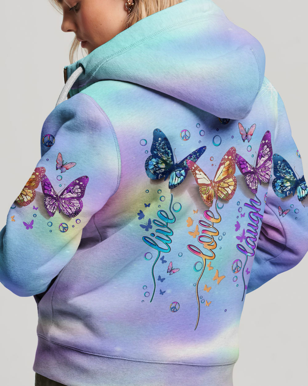 LIVE LOVE LAUGH BUTTERFLY ALL OVER PRINT - YHLT2512233