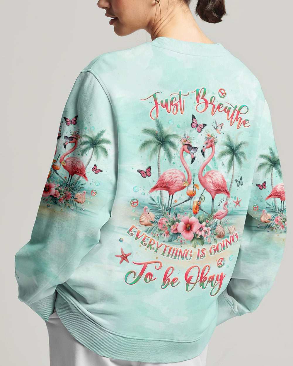 JUST BREATHE FLAMINGO ALL OVER PRINT - YHLT2705241