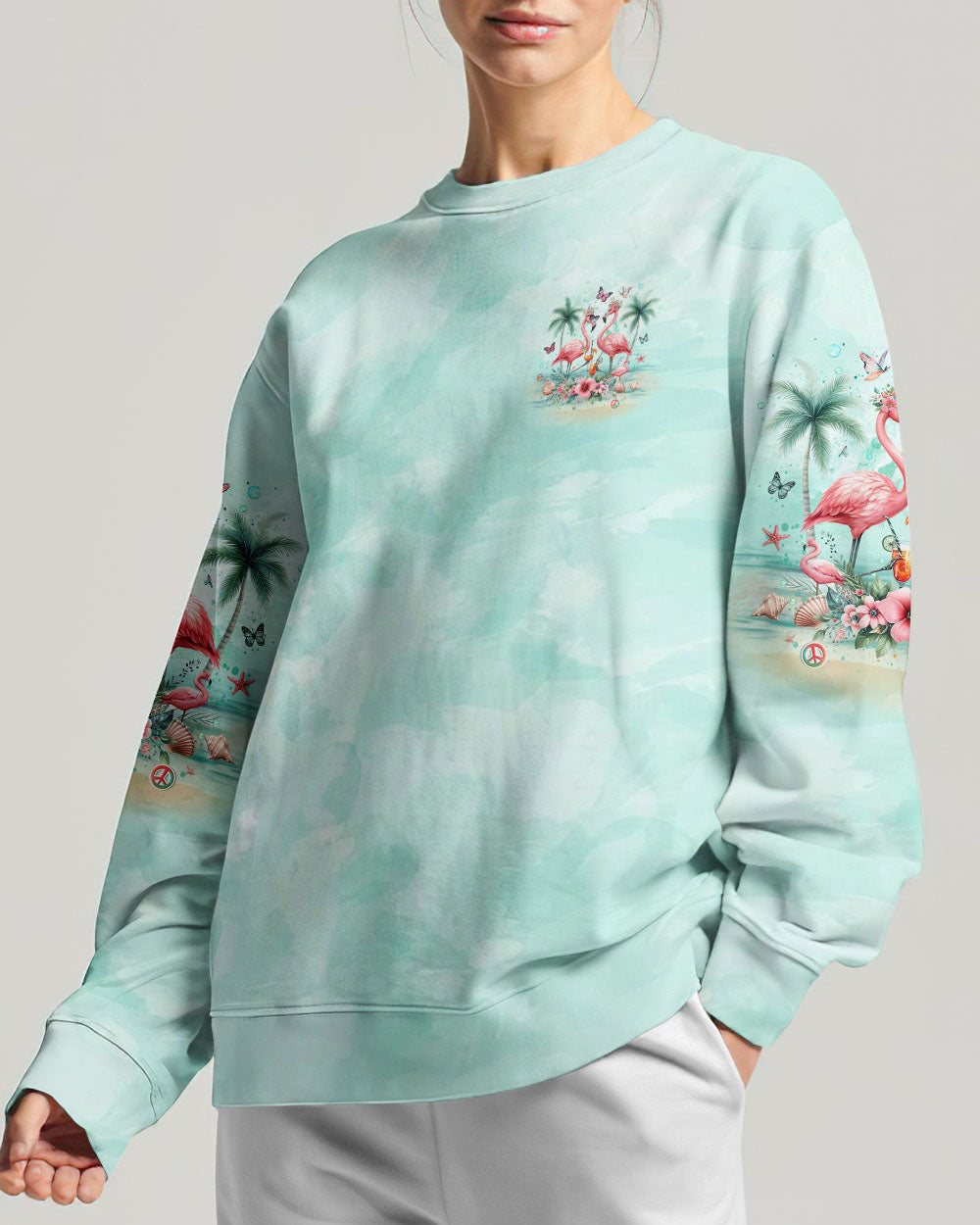 JUST BREATHE FLAMINGO ALL OVER PRINT - YHLT2705241