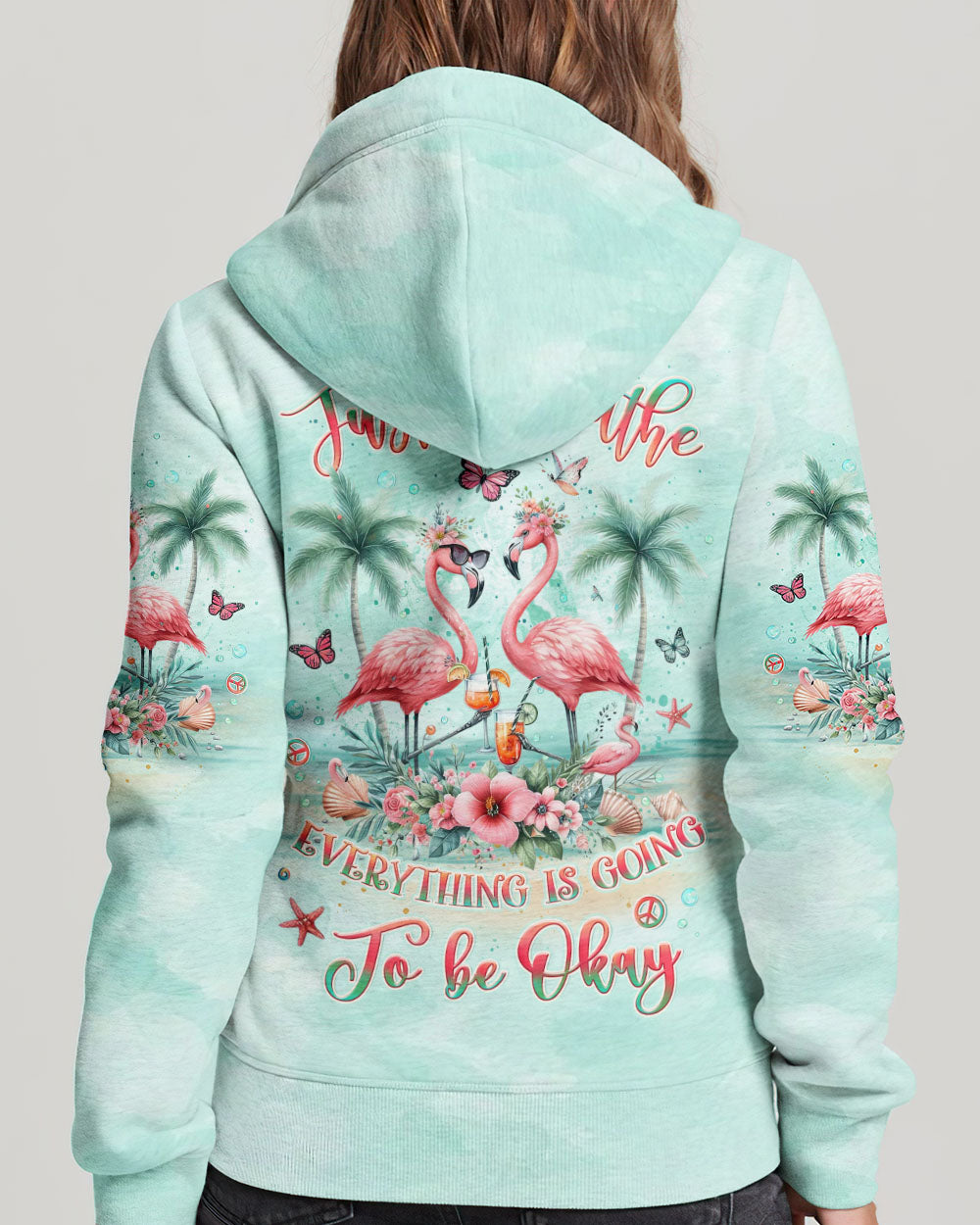 JUST BREATHE FLAMINGO ALL OVER PRINT - YHLT2705241