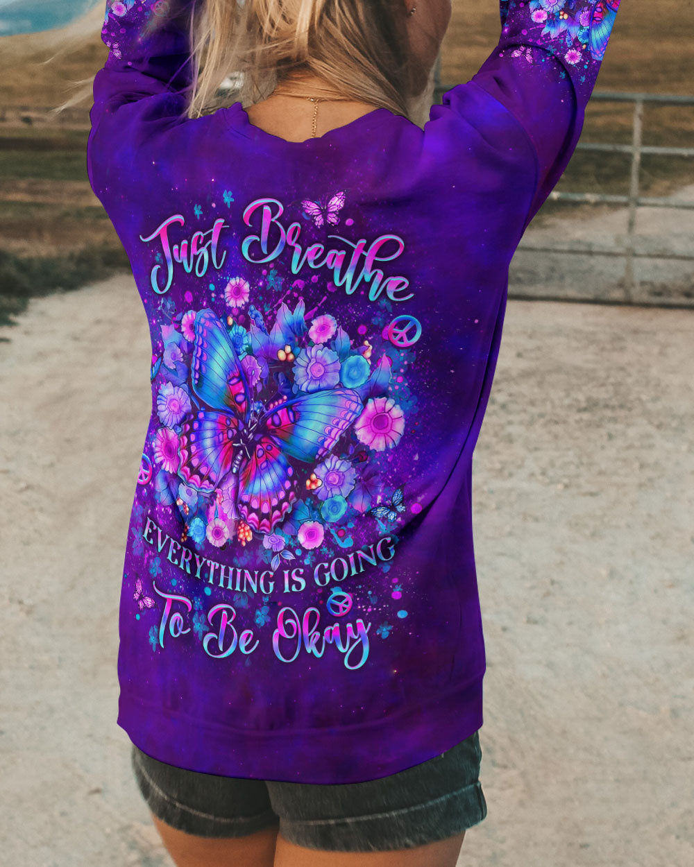 JUST BREATHE BUTTERFLY ALL OVER PRINT - YHLT2708243