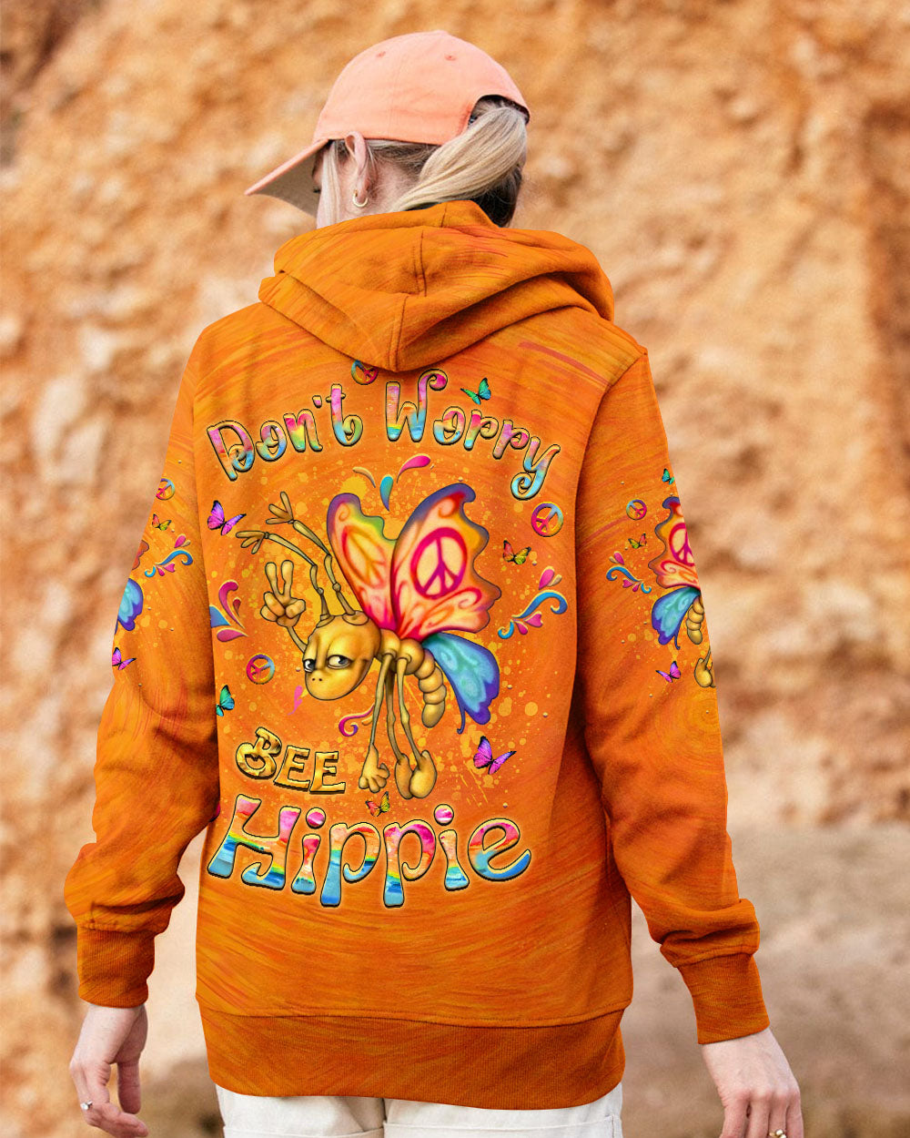 DON'T WORRY BEE HIPPIE ALL OVER PRINT - YHLT2711241