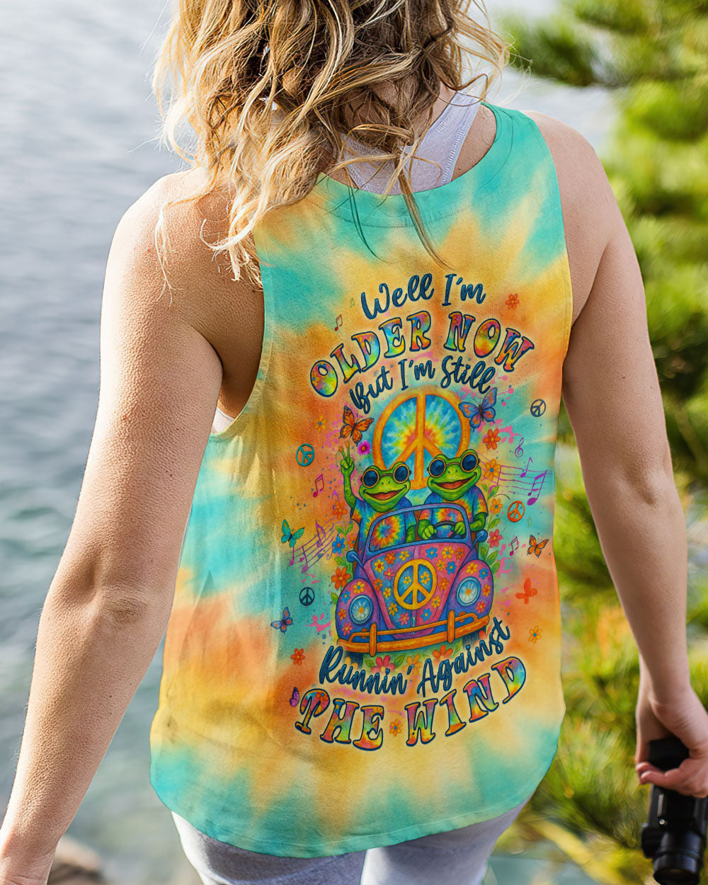 RUNNING AGAINST THE WIND CAR TIE DYE FROG ALL OVER PRINT - YHLT2804252