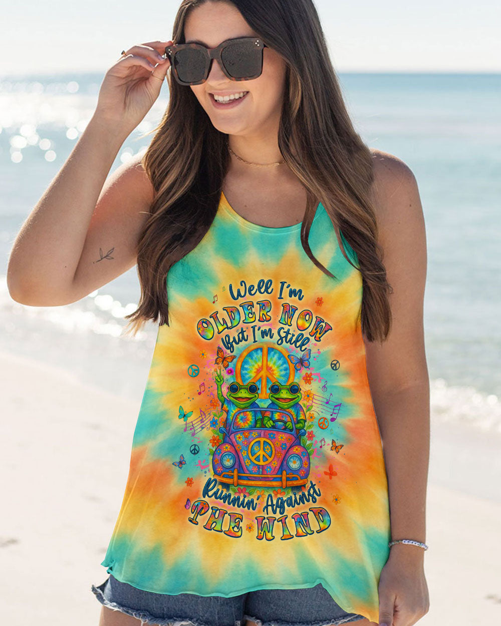 RUNNING AGAINST THE WIND CAR TIE DYE FROG ALL OVER PRINT - YHLT2804252