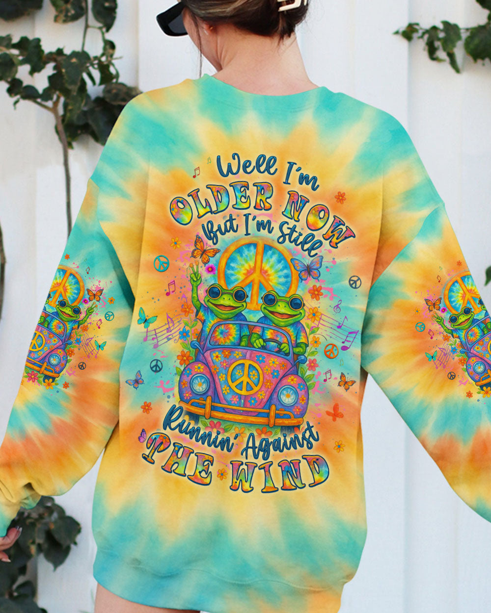 RUNNING AGAINST THE WIND CAR TIE DYE FROG ALL OVER PRINT - YHLT2804252
