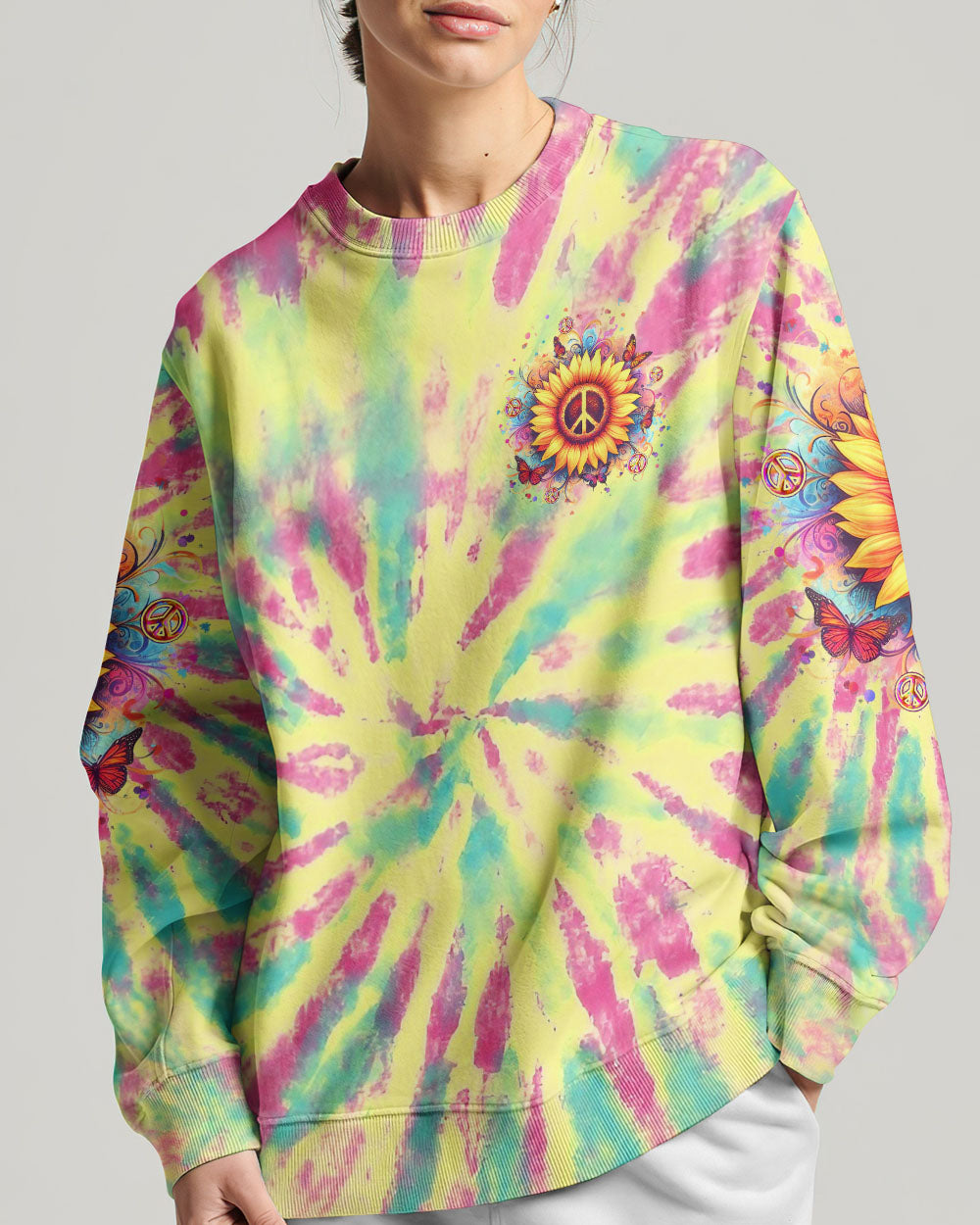 PEACE Y'ALL TIE DYE ALL OVER PRINT - YHLT2911232