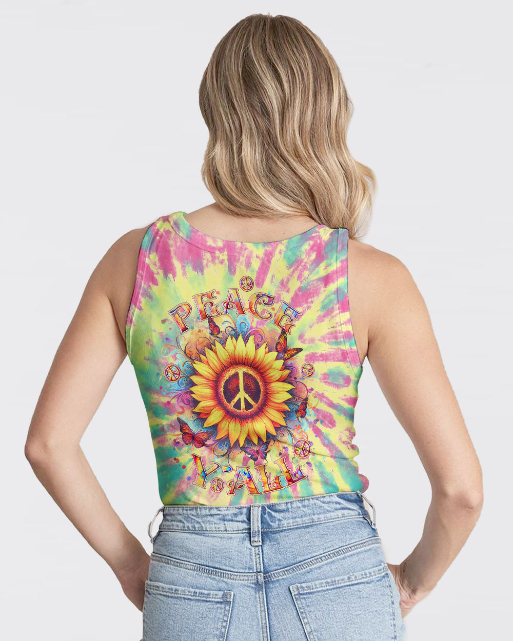 PEACE Y'ALL TIE DYE ALL OVER PRINT - YHLT2911232