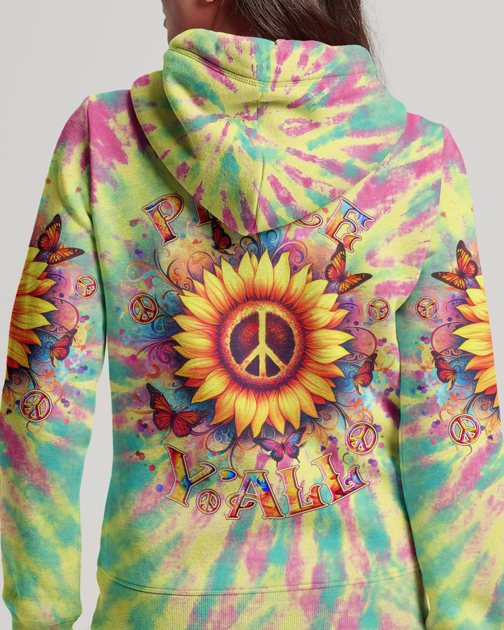 PEACE Y'ALL TIE DYE ALL OVER PRINT - YHLT2911232