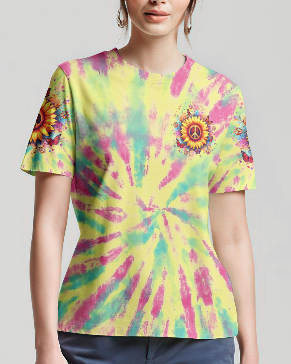 PEACE Y'ALL TIE DYE ALL OVER PRINT - YHLT2911232