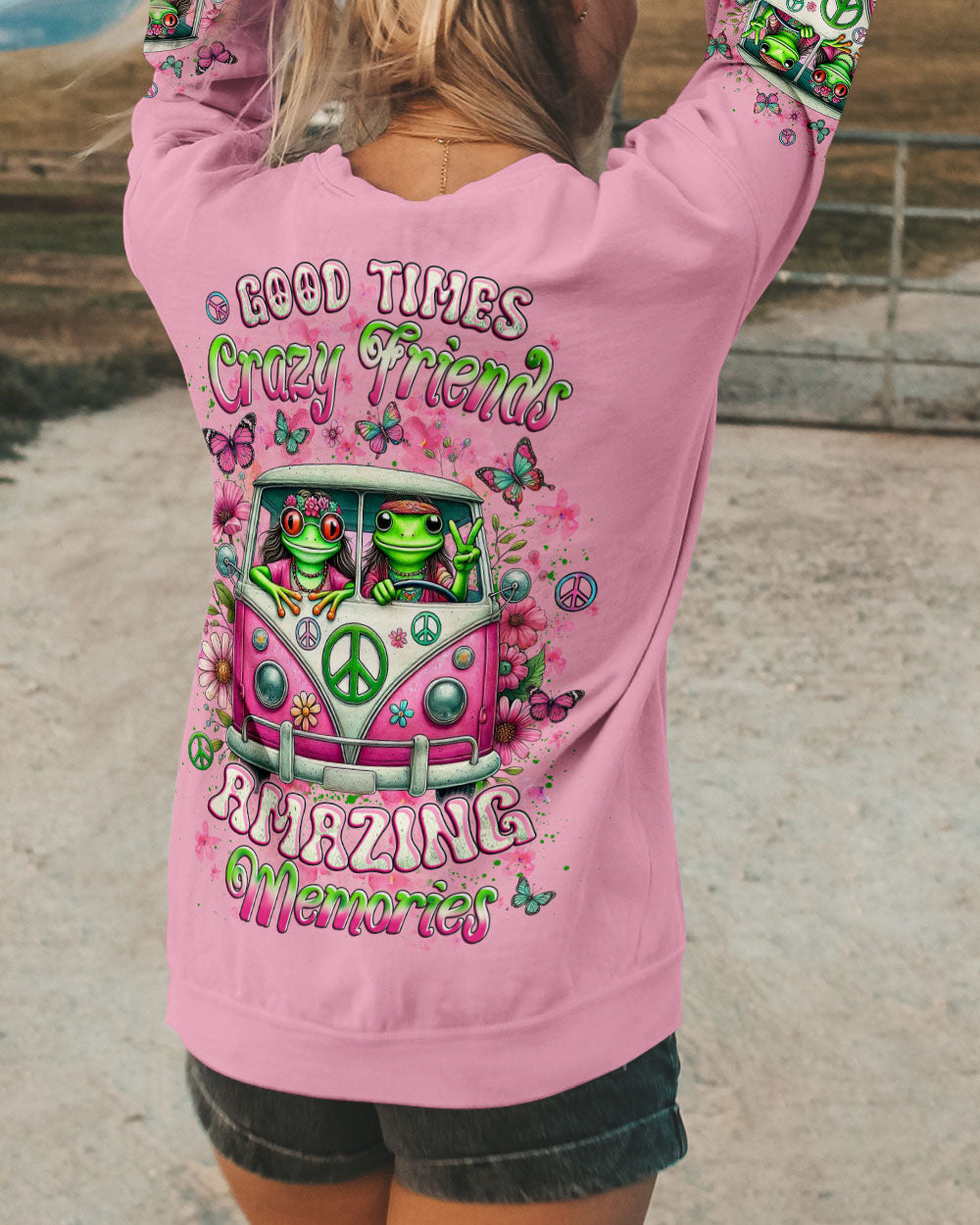 GOOD TIMES CRAZY FRIEND FROG ALL OVER PRINT - YHLT3005253
