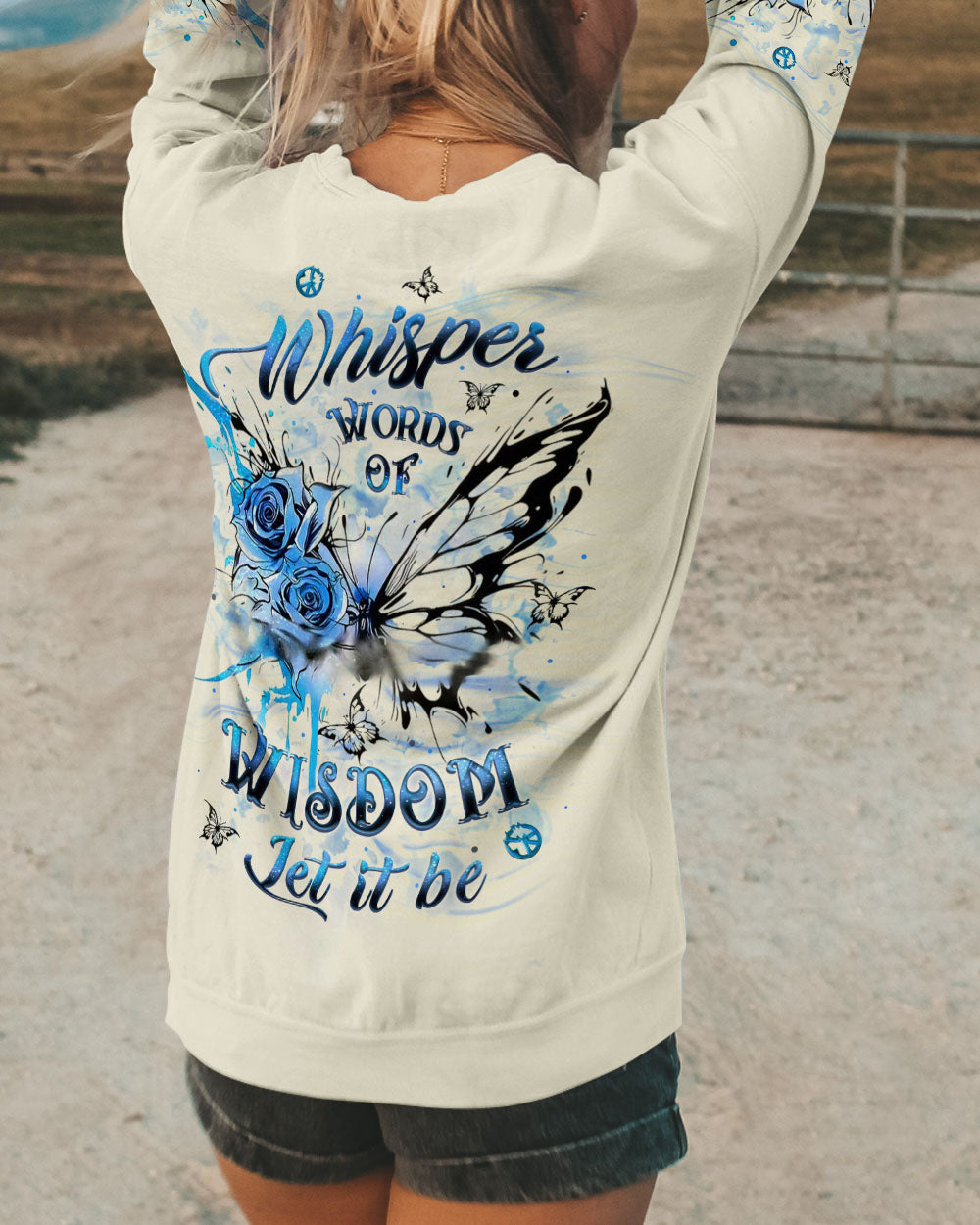 WHISPER WORDS OF WISDOM LET IT BE BUTTERFLY ALL OVER PRINT - YHLT3110241
