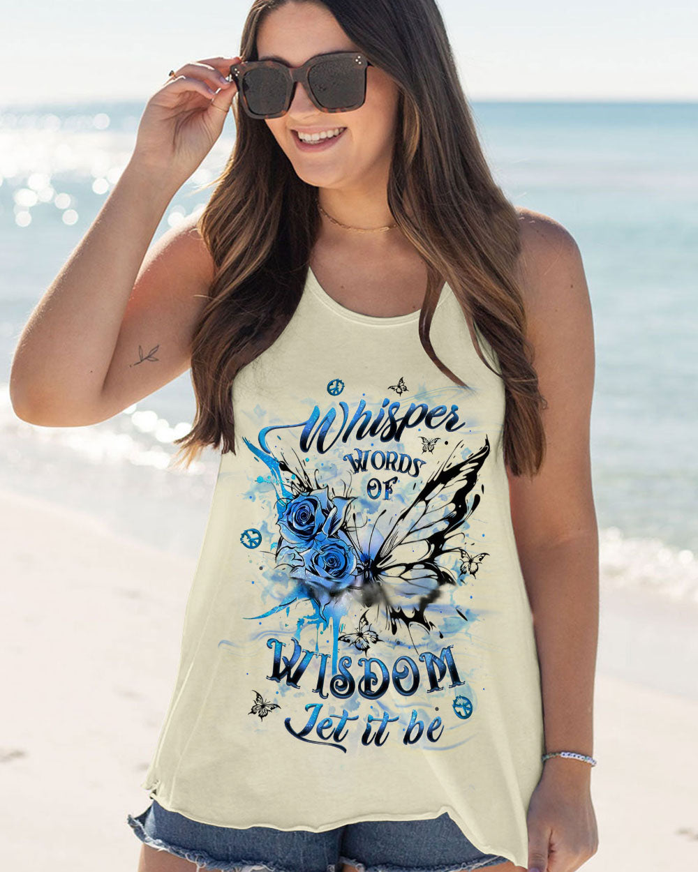 WHISPER WORDS OF WISDOM LET IT BE BUTTERFLY ALL OVER PRINT - YHLT3110241