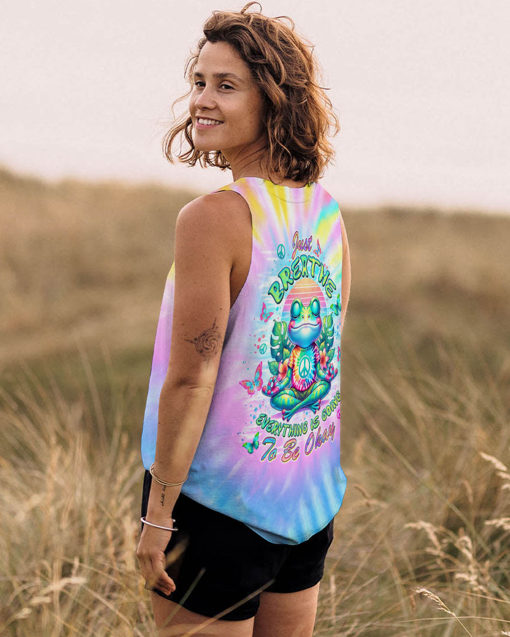 JUST BREATHE FROG TIE DYE ALL OVER PRINT - TLTW2907253