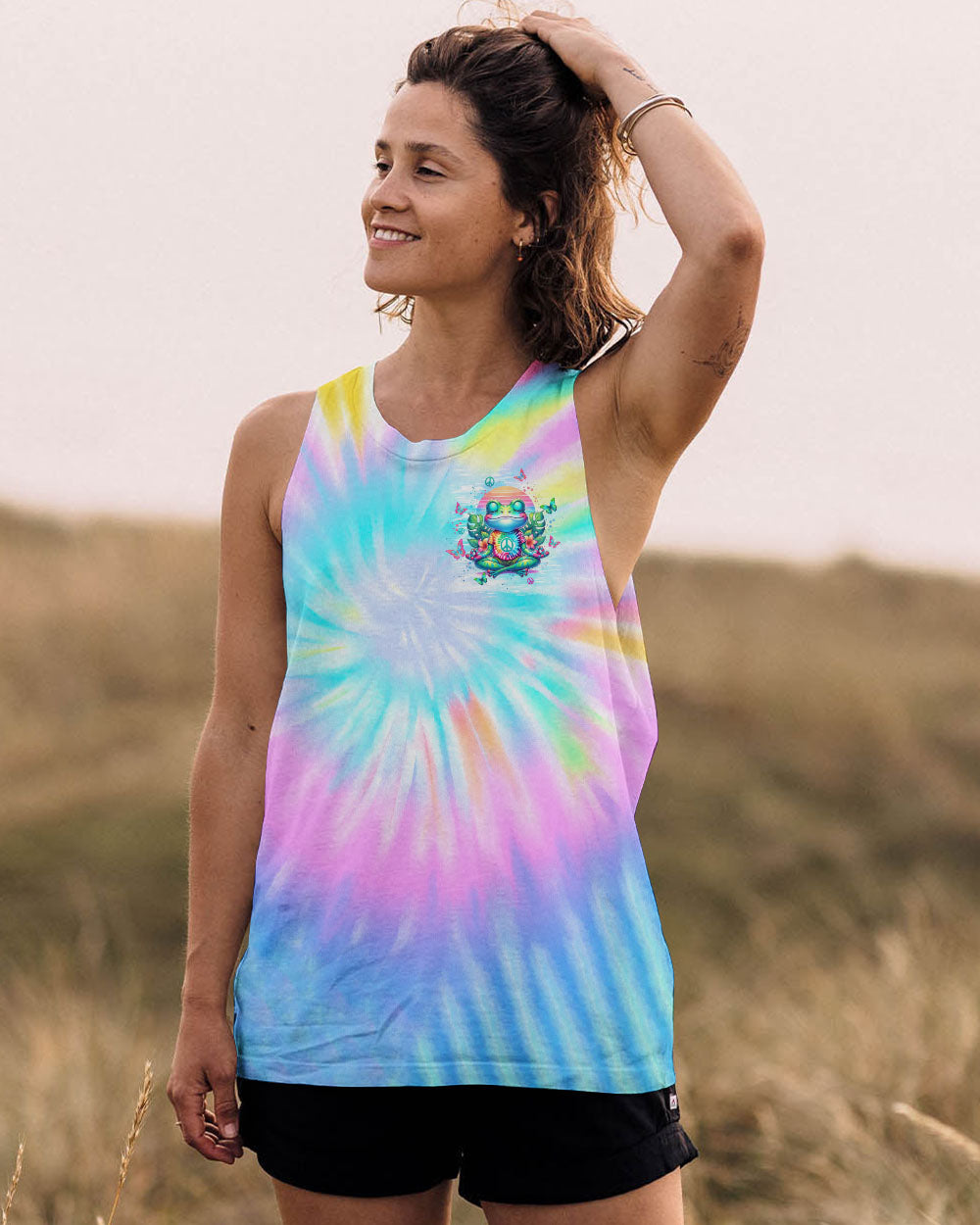 JUST BREATHE FROG TIE DYE ALL OVER PRINT - TLTW2907253