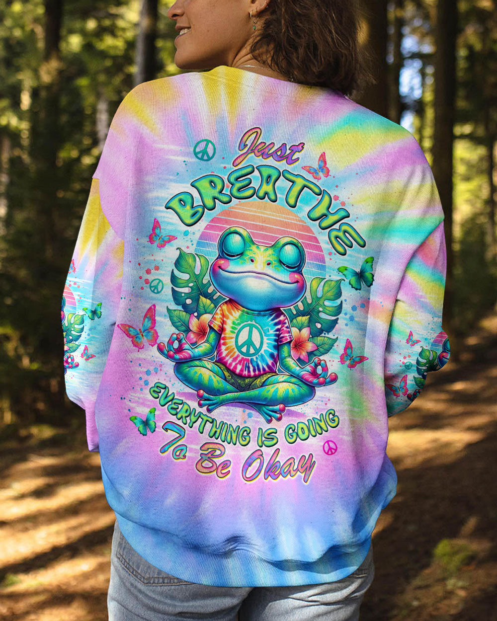 JUST BREATHE FROG TIE DYE ALL OVER PRINT - TLTW2907253