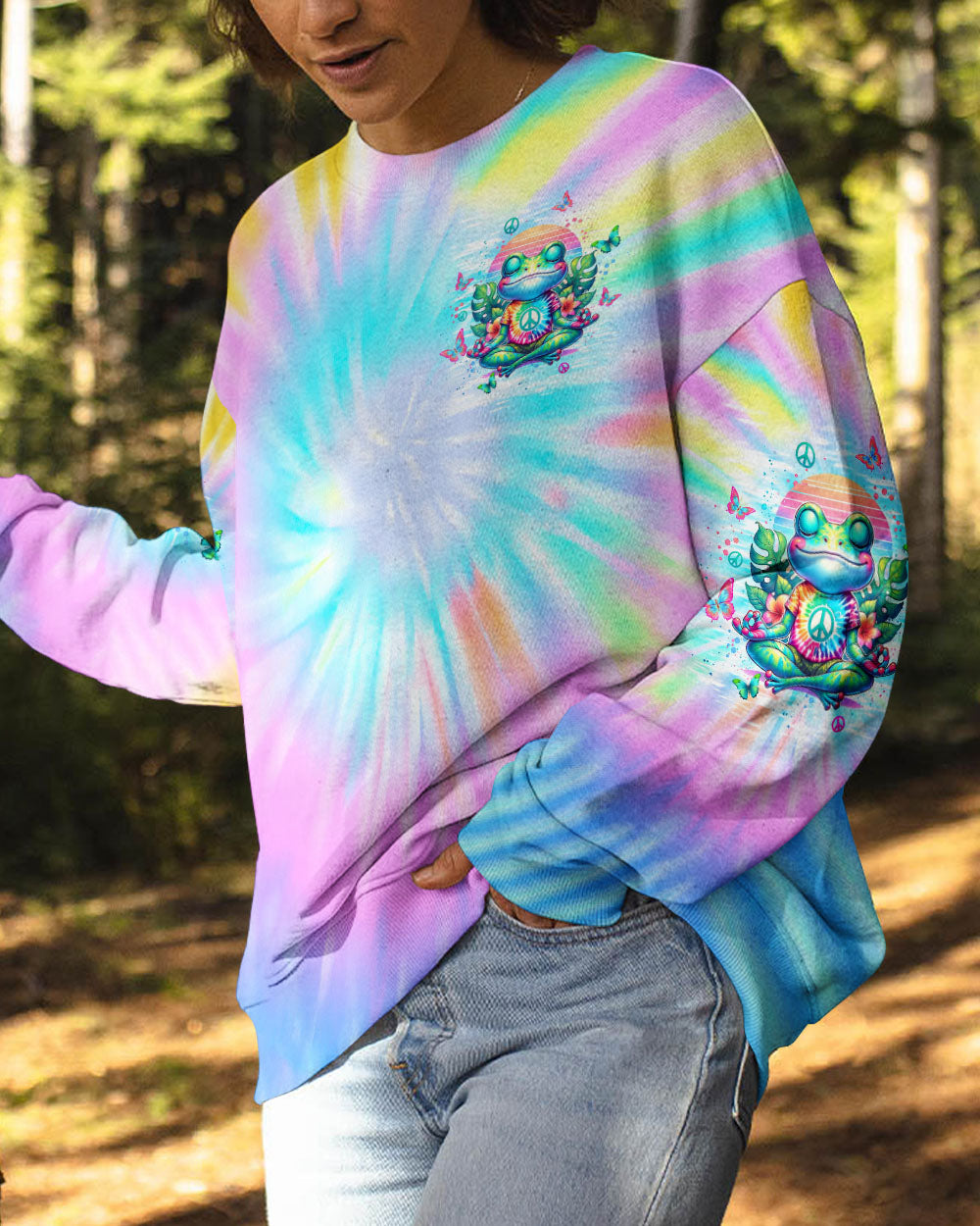 JUST BREATHE FROG TIE DYE ALL OVER PRINT - TLTW2907253