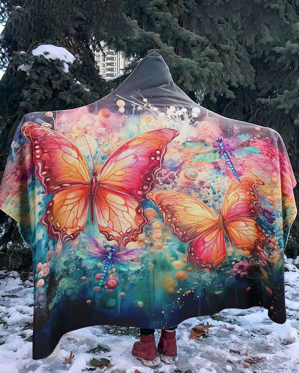 BUTTERFLY SHERPA BLANKET HOODIE - TLTR0709234