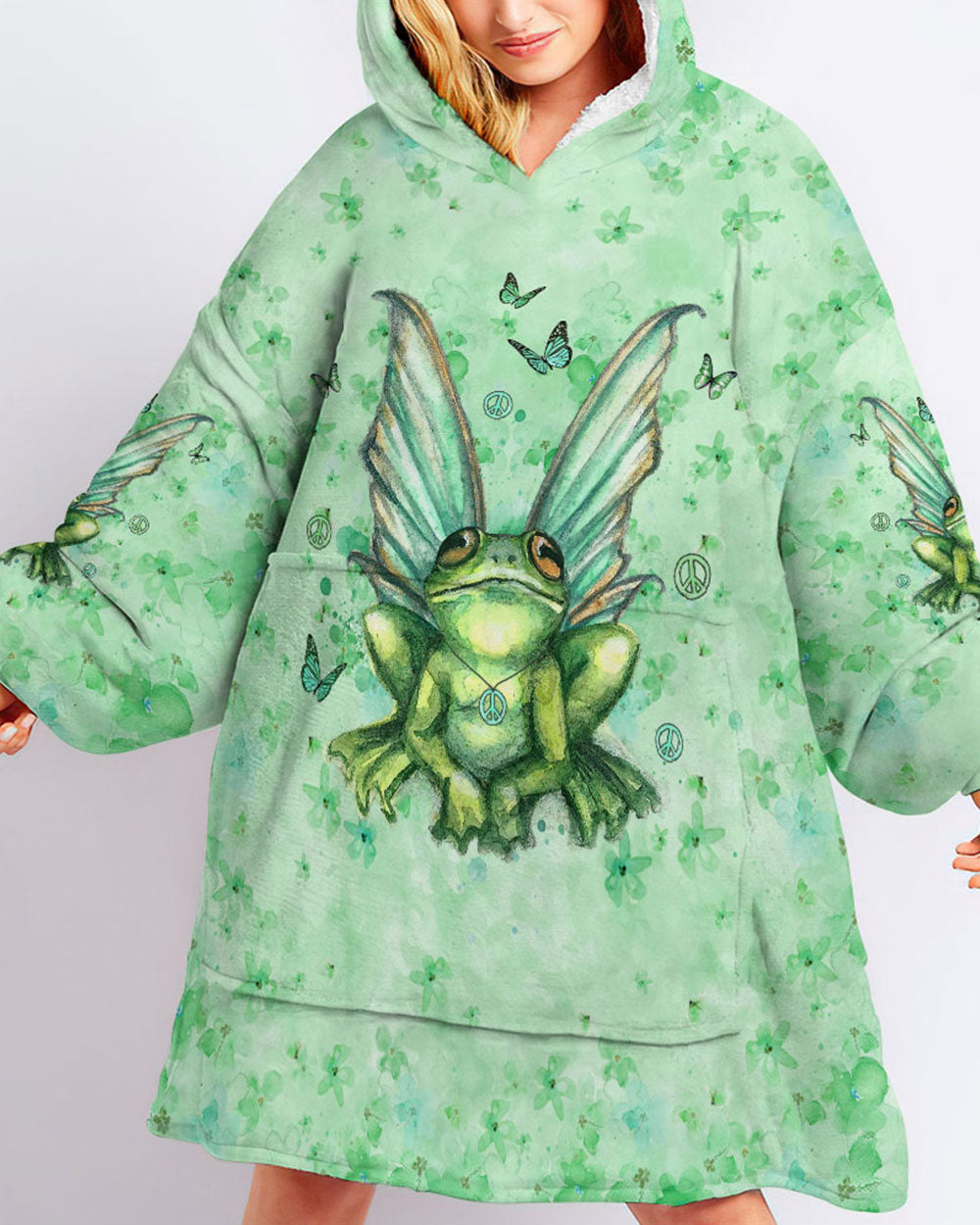 BE YOU THE WORLD WILL ADJUST SHERPA BLANKET HOODIE - YHHG2208238