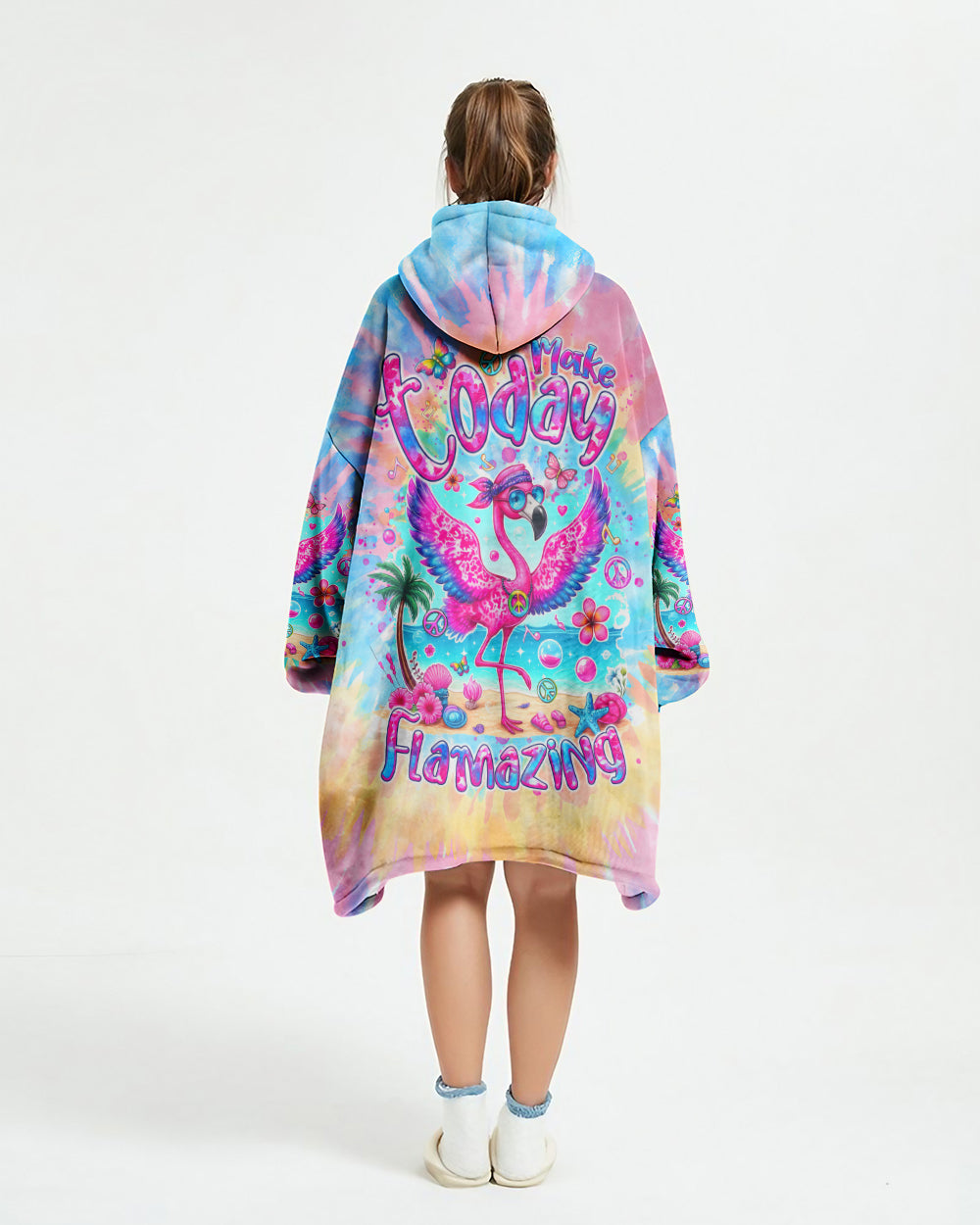 MAKE TODAY FLAMAZING SHERPA BLANKET HOODIE - TLTR1311244
