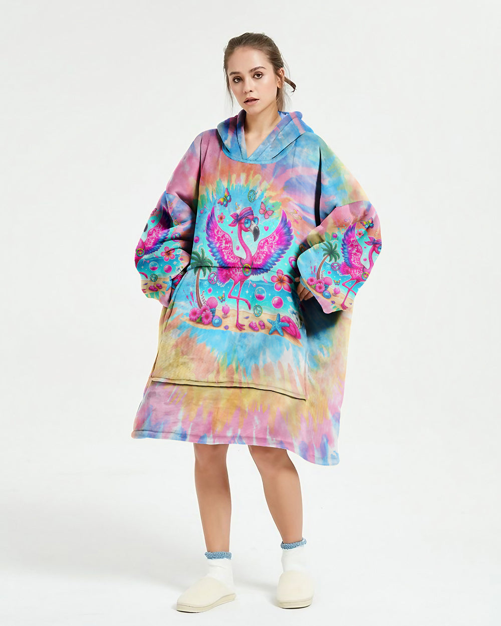 MAKE TODAY FLAMAZING SHERPA BLANKET HOODIE - TLTR1311244