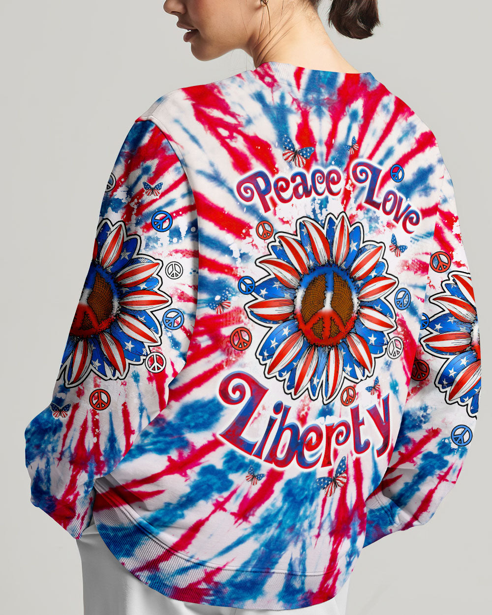 PEACE LOVE LIBERTY SUNFLOWER ALL OVER PRINT - TLTW2405243