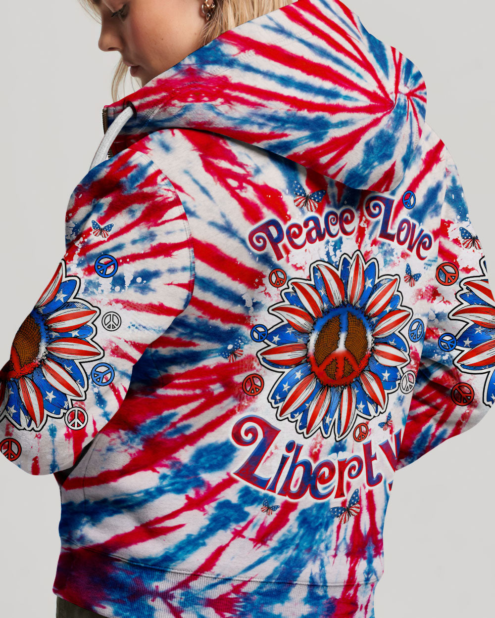 PEACE LOVE LIBERTY SUNFLOWER ALL OVER PRINT - TLTW2405243