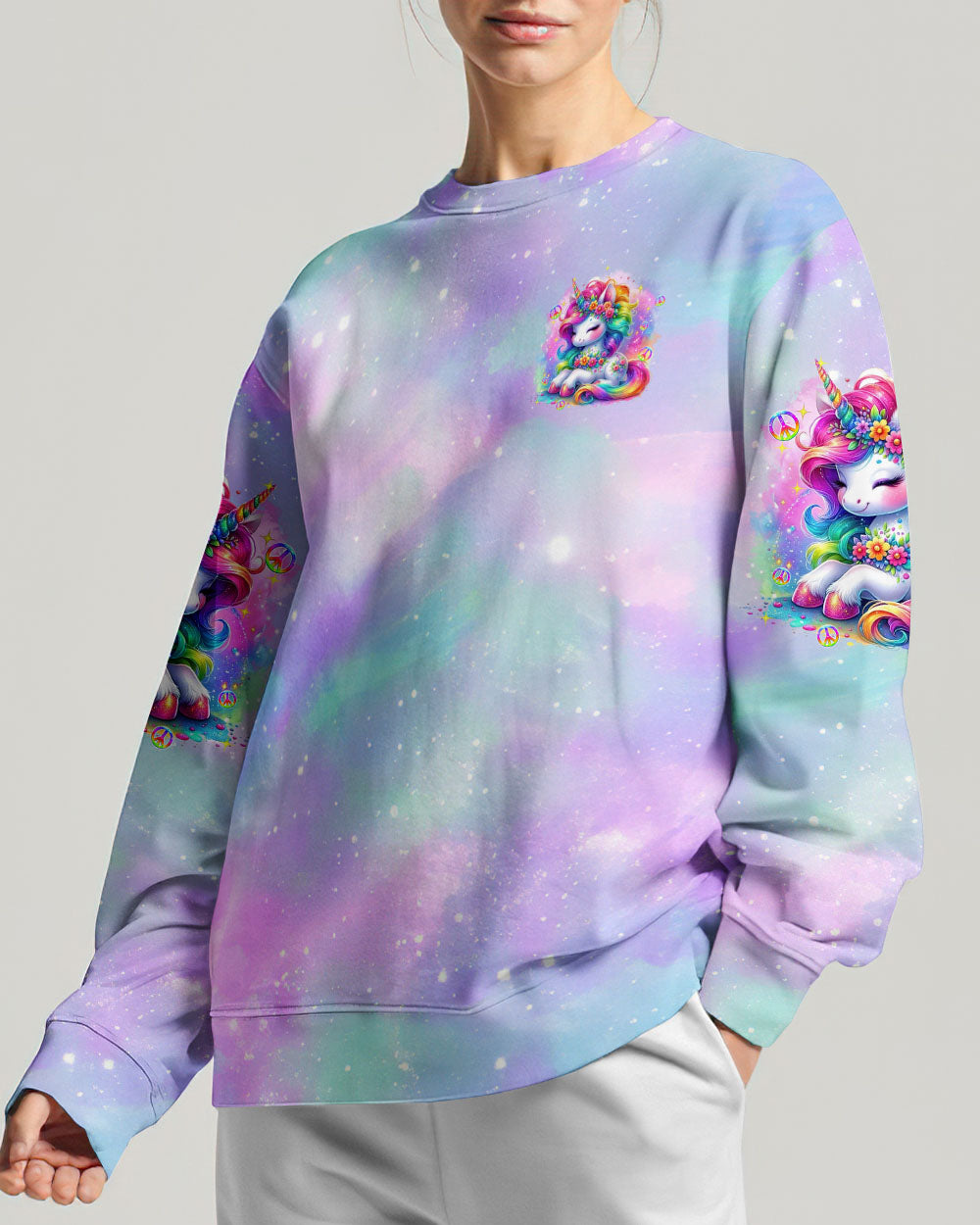 BE YOU THE WORLD WILL ADJUST UNICORN ALL OVER PRINT - TYTM0407242