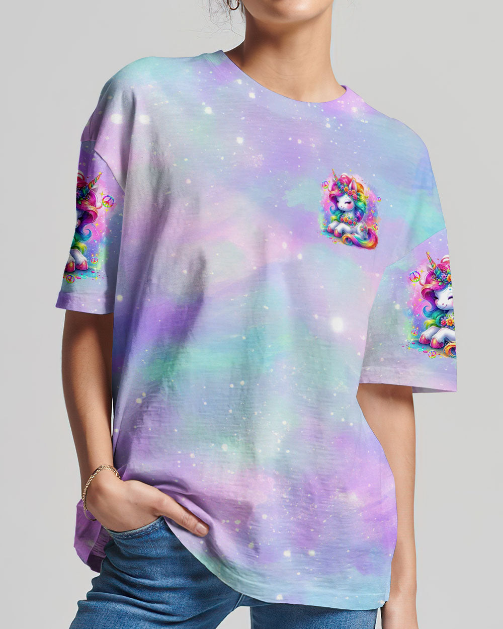 BE YOU THE WORLD WILL ADJUST UNICORN ALL OVER PRINT - TYTM0407242
