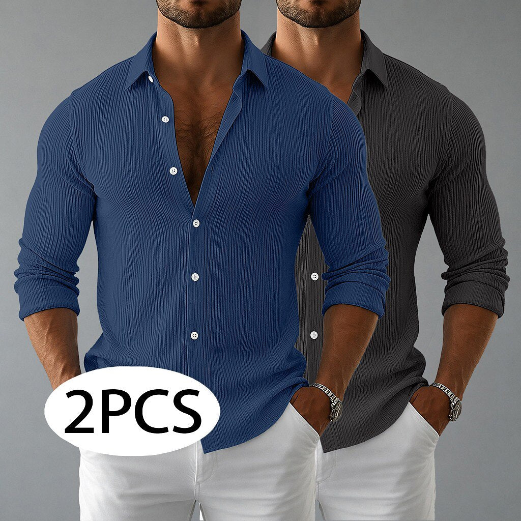 2-Pack Textured Corduroy Shirts