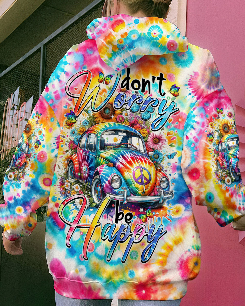 DON'T WORRY BE HAPPY TIE DYE ALL OVER PRINT - TYTM2401243