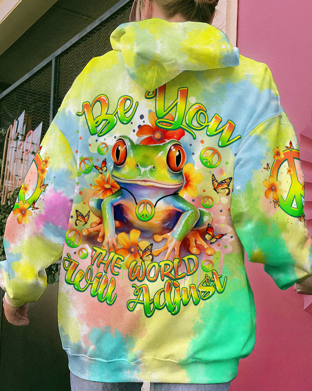 BE YOU THE WORLD WILL ADJUST FROG ALL OVER PRINT - TYTM2811233
