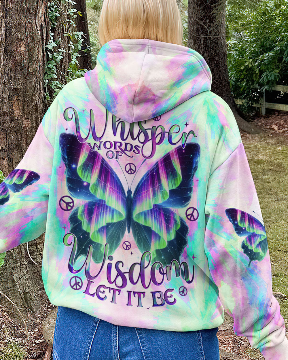 WHISPER WORDS OF WISDOM LET IT BE BUTTERFLY TIE DYE ALL OVER PRINT - TYTD0801252