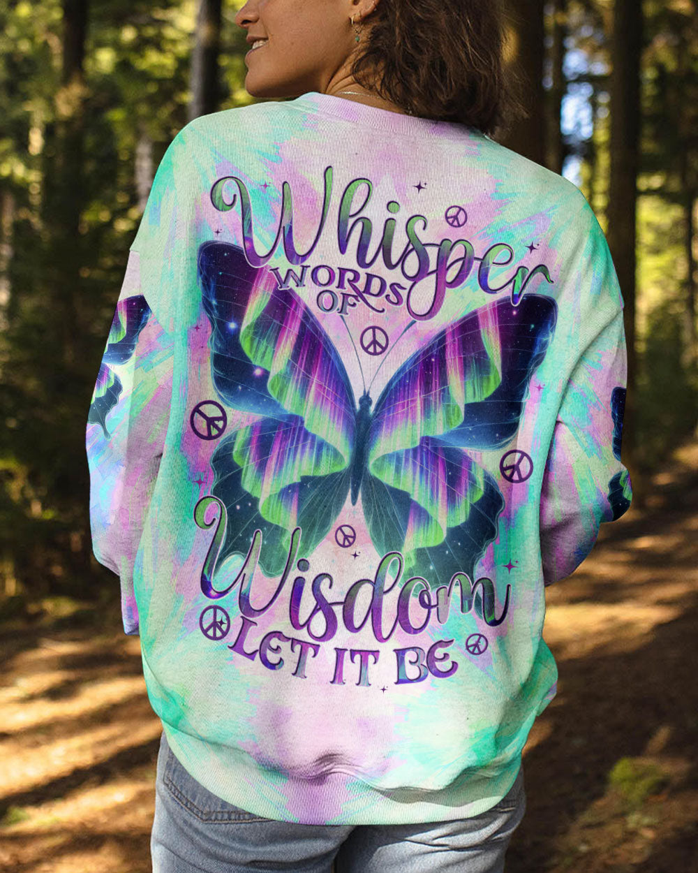 WHISPER WORDS OF WISDOM LET IT BE BUTTERFLY TIE DYE ALL OVER PRINT - TYTD0801252