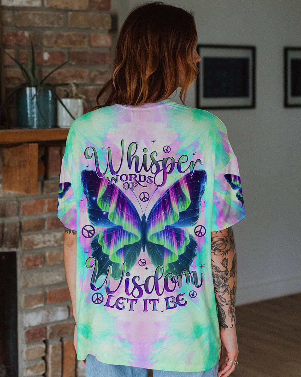 WHISPER WORDS OF WISDOM LET IT BE BUTTERFLY TIE DYE ALL OVER PRINT - TYTD0801252
