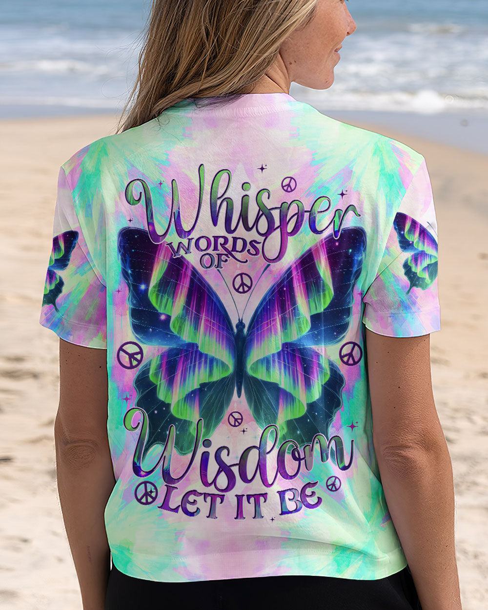 WHISPER WORDS OF WISDOM LET IT BE BUTTERFLY TIE DYE ALL OVER PRINT - TYTD0801252