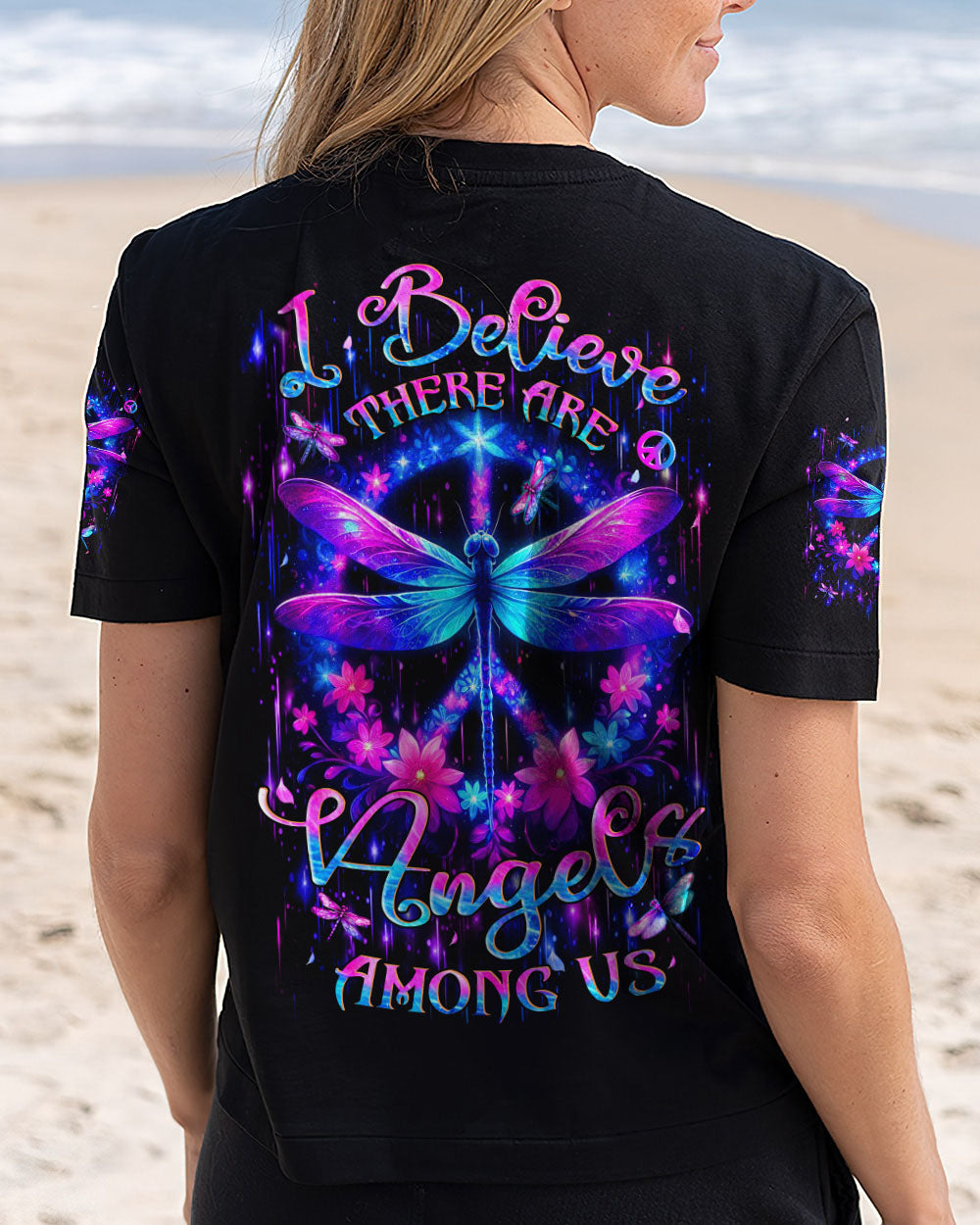 I BELIEVE THERE ARE ANGELS AMONG US DRAGONFLY ALL OVER PRINT - YHHN2512242