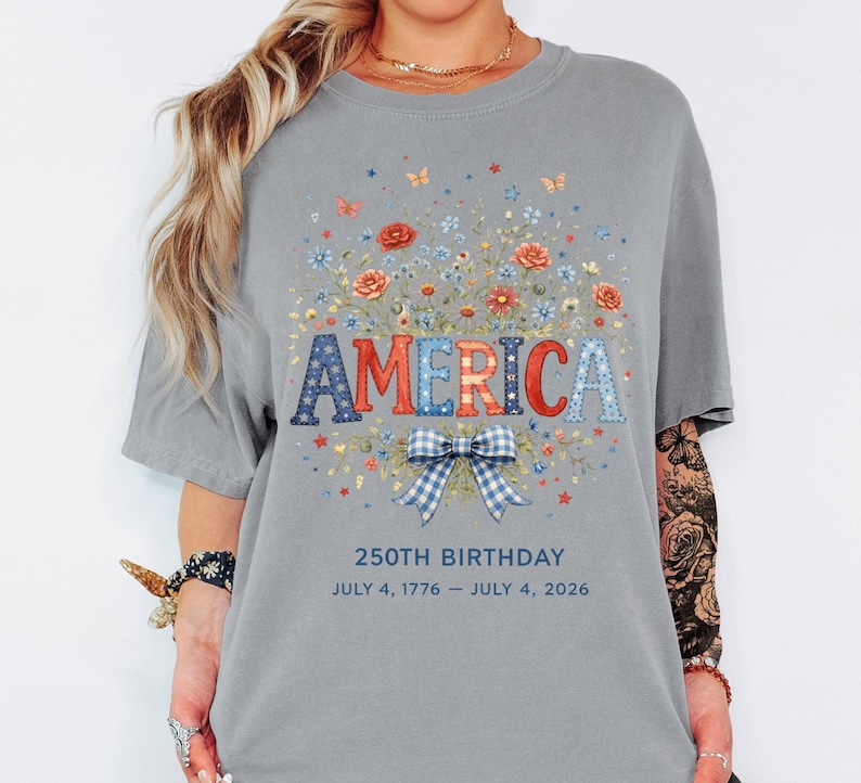America 250th Birthday T-Shirt - Patriotic 4th of July 2026 - Comfort Colors Style